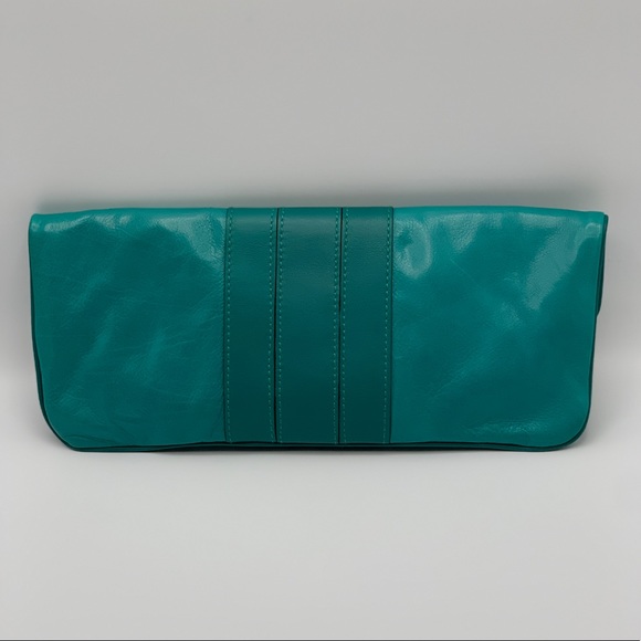 Gucci Turquoise Lucy Fold Over Clutch with Bamboo - Picture 2 of 8